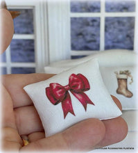 Dollhouse Christmas cushion red bow