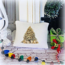 Dollhouse Christmas cushion gold tree