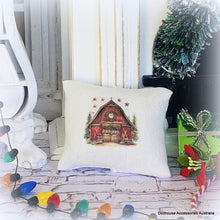 White Cushion dollhouse Christmas barn