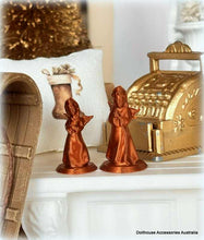 Dollhouse angel wing ornaments copper colour figurine Christmas
