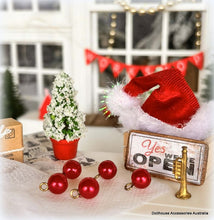 Dollhouse miniature red Christmas baubles
