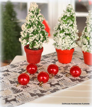 Dollhouse miniature red Christmas baubles