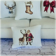 Dollhouse Cushion Santa and Reindeer Christmas