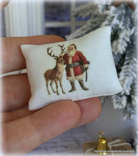 Dollhouse Cushion Santa and Reindeer Christmas