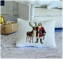 Dollhouse Cushion Santa and Reindeer Christmas