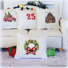 Dollhouse Christmas wreath cushion