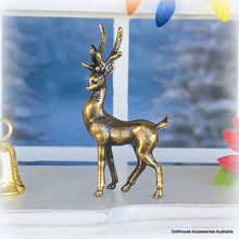 Dollhouse miniature brass deer Christmas ornament