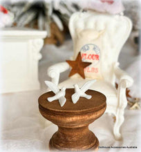 Dollhouse pair of white doves Christmas decoration
