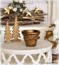 Dollhouse gold swag planter pot Christmas home living decor