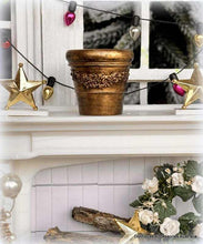 Dollhouse miniature gold swag planter pot