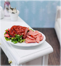 Dollhouse Christmas ham platter mini food