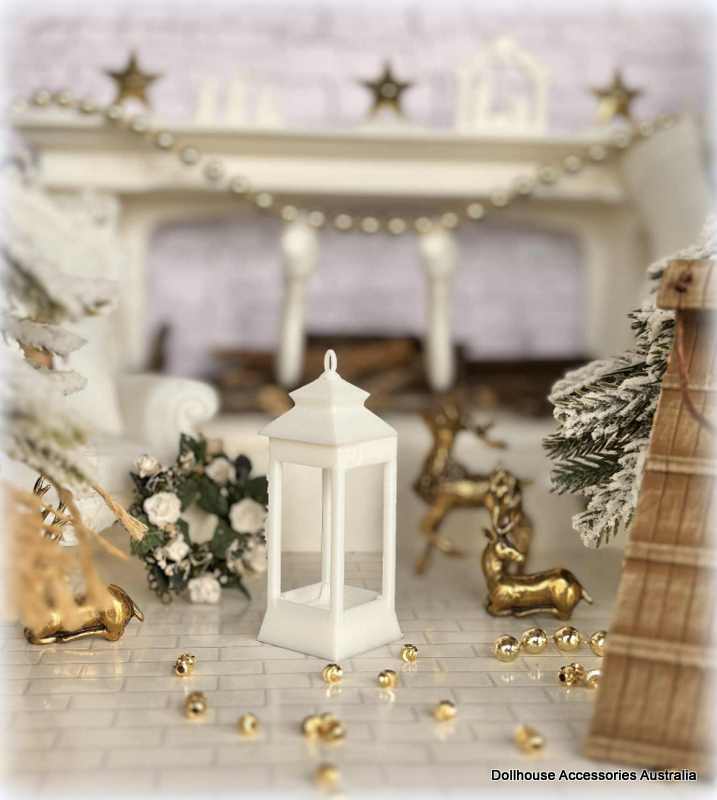 Dollhouse White lantern Christmas candles
