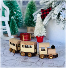 Dollhouse Miniature Wooden Train Set