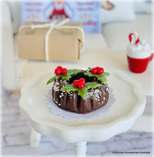 Dollhouse Christmas food holly cake