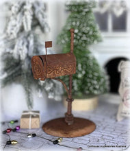 Dollhouse rusty mailbox Christmas post office