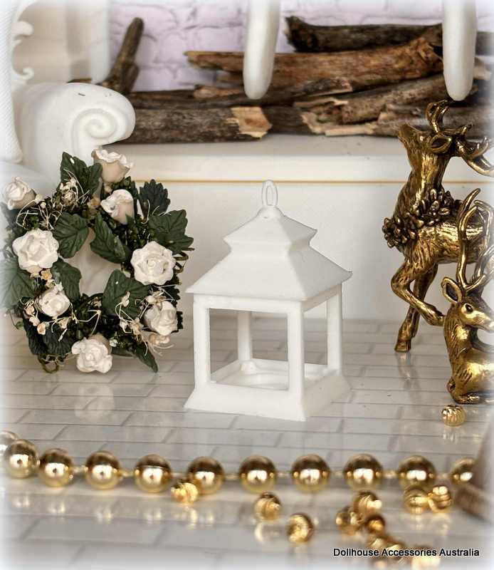 Dollhouse white lantern Christmas light