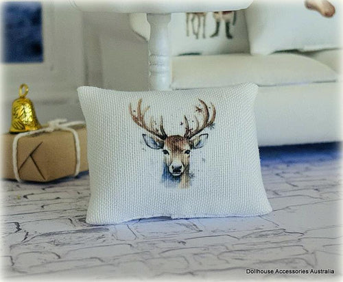 Dollhouse Christmas reindeer cushion decor