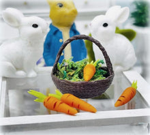 Dollhouse Miniature Easter Rabbit Carrots wicker look 3D print basket