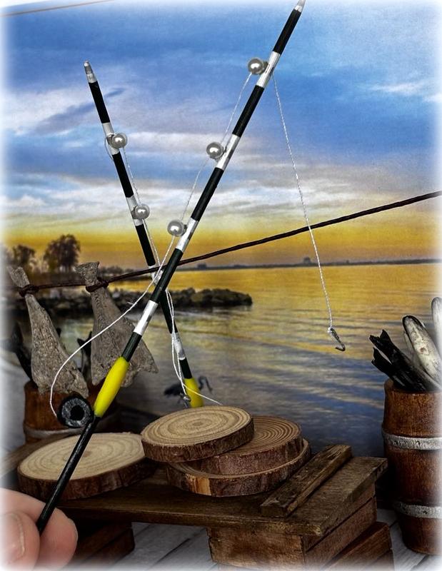 1:12 Miniature Fishing Net | Dollhouse Mini Fisherman Nets | Realistic