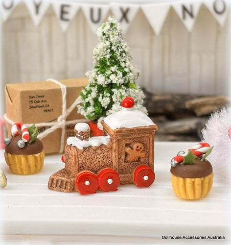 Dollhouse Gingerbread Train Christmas miniature