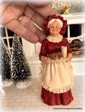 Dollhouse Miniature Mrs Claus Christmas milk and cookies
