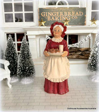 Dollhouse Miniature Mrs Claus Christmas milk and cookies
