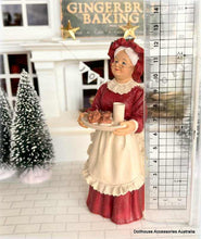 Dollhouse Miniature Mrs Claus Christmas milk and cookies