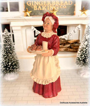 Dollhouse Miniature Mrs Claus Christmas milk and cookies
