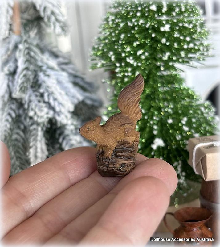 Squirrel on Log - Miniature