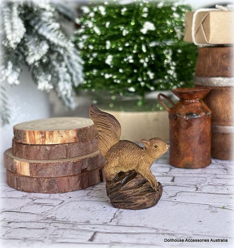 Squirrel on Log - Miniature