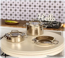Stainless Steel Stove Pot Set of 3 - Miniature