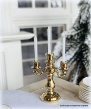 Dollhouse Gold Candelabra 3 arm dinner table Christmas