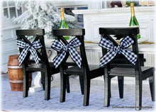 Ribbon Bows x 2 - Black and White Plaid