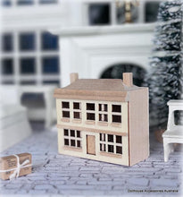 Wooden Dollhouse -Unpainted - 7 cm high