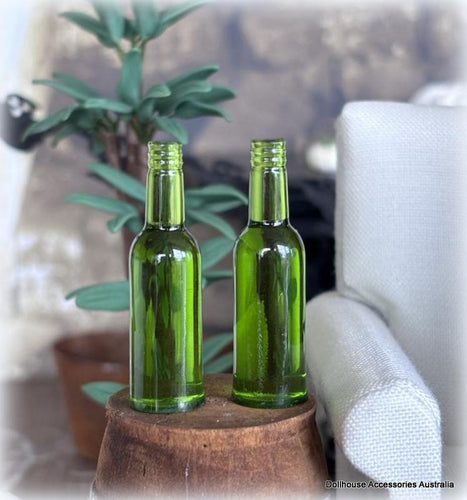 Dollhouse green bottles