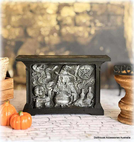 Dollhouse apothecary shop counter table witch theme