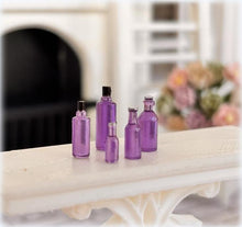Dollhouse Miniature purple bottles bathroom potions apothecary