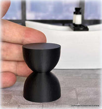 Dollhouse black drum side table bathroom modern