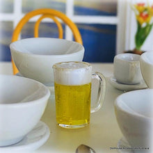 Dollhouse beer pint in glass jug