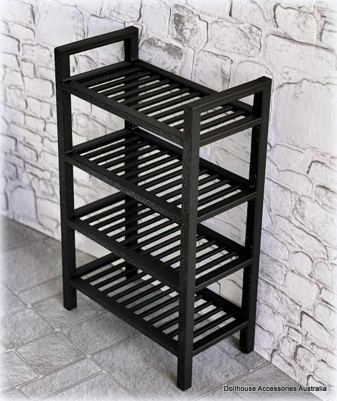 Dollhouse miniature bathroom storage rack shelviing set modern