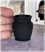Dollhouse large rattan style modern black planter pot