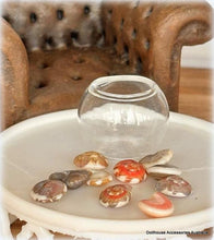 Glass Bowl -  With Pink and Grey Shells - Miniature