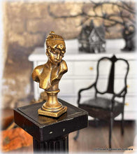 Dollhouse miniature bronze bust of lady statue