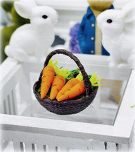 Dollhouse Miniature Easter Rabbit Carrots wicker look 3D print basket