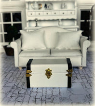 White Leather-look Luggage Box - Miniature