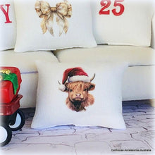 Dollhouse Christmas Cushion highland cow