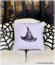 White Cushion - Purple Witch Hat - Miniature