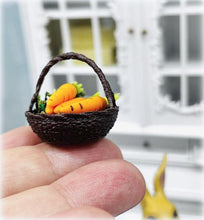 Dollhouse Miniature Easter Rabbit Carrots wicker look 3D print basket