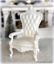 Dollhouse white french provincial armchair miniature