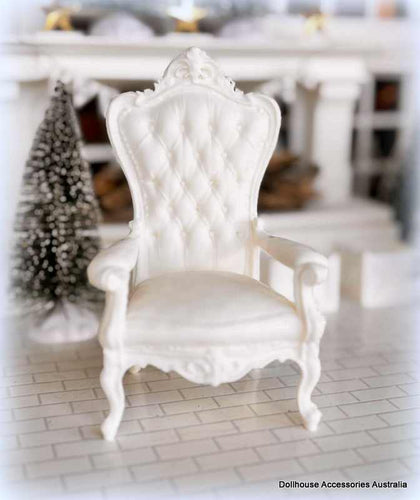 Dollhouse white french provincial armchair miniature